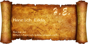 Henrich Edda névjegykártya